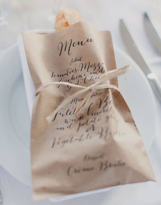 Idea minuta boda
